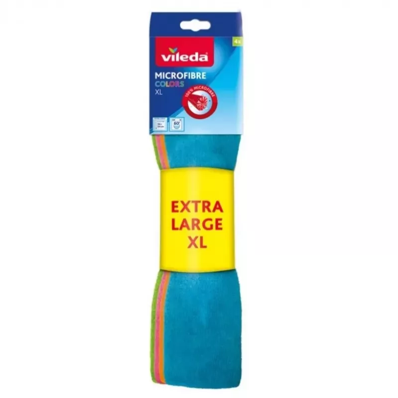 Πανί καθαρισμού Vileda μικροΐνες Colors Extra Large 4 τεμ.