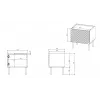 Κομοδίνο Cama ONDA 50x40x54 cm μαύρο MDF/μοριοσανίδα σετ 2 τεμ.