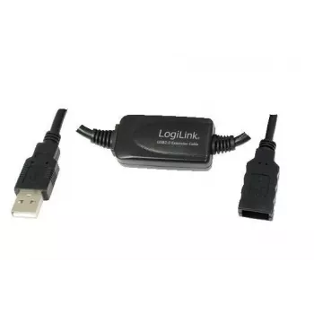 Καλώδιο USB LogiLink 15M USB 2.0 M/F μαύρο