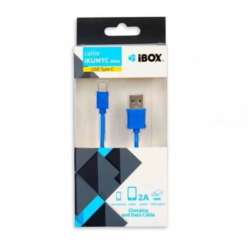 IBOX Καλώδιο USB A σε USB C IKUMTCB — 1 m, USB 2.0, μπλε