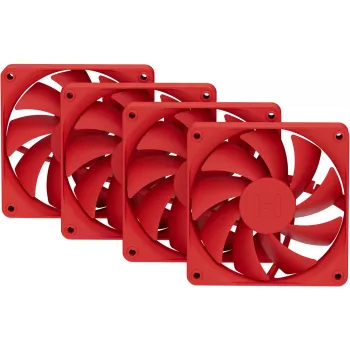 Ανεμιστήρας ψύξης υπολογιστή HYTE FA12-RR-4 120 mm, 1500 U/min, 72 m³/h, 1,6 mmH2O, ρουλεμάν ρευστοδυναμικό, κόκκινο, συσκευασία 4 τεμ.