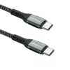 Qoltec 52358 καλώδιο USB-C σε USB-C, USB 2.0, 480 Mbps, 100 W PD, QC 3.0, πλεκτό νάιλον, 1,5 m, μαύρο
