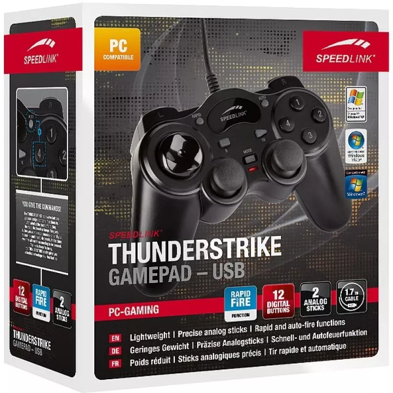 Speedlink THUNDERSTRIKE SL-6515-BK Gamepad για PC, Μαύρο