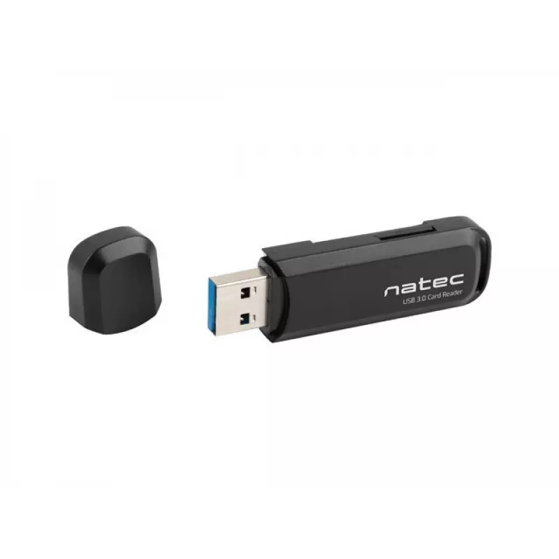 Αναγνώστης καρτών NATEC Scarab 2 USB 3.2 Gen 1 Type-A — υποστήριξη MicroSD/SD, 5000 Mbit/s, μαύρο