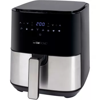 Clatronic FR 3782 H, Φριτέζα θερμού αέρα, 5 l, 80 °C, 200 °C, Μονή, Μαύρο, Ανοξείδωτο ατσάλι