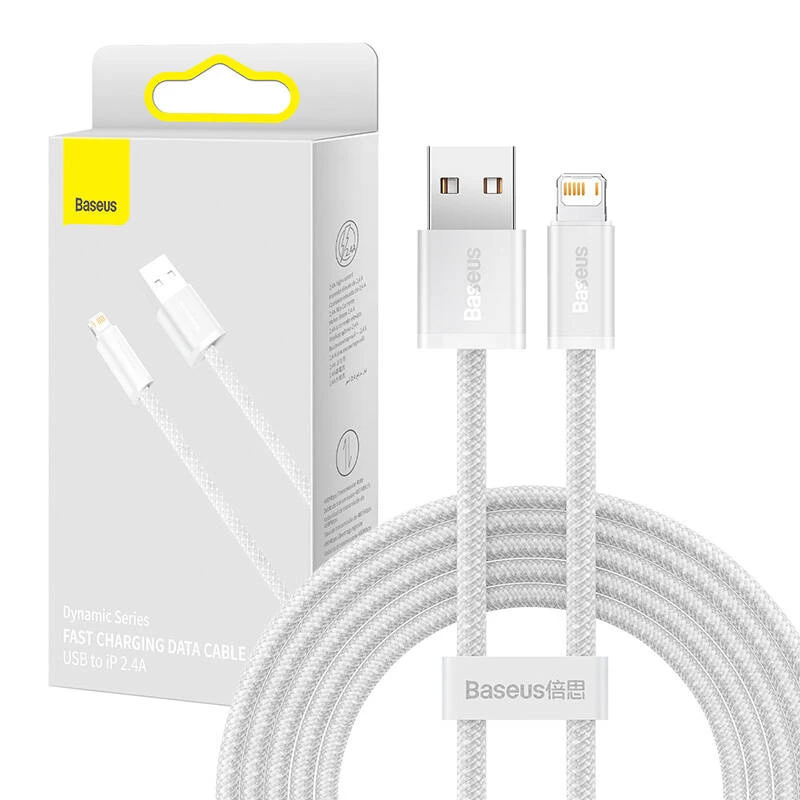 Καλώδιο Baseus Dynamic USB σε Lightning, 2,4A, 2m (λευκό)
