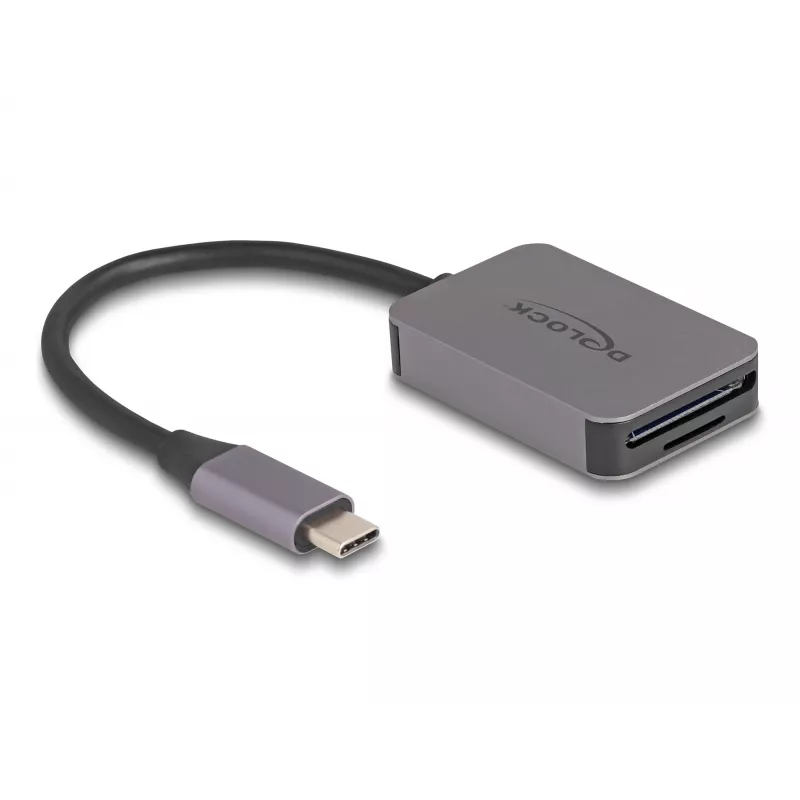 DeLOCK Αναγνώστης καρτών USB Type-C Αλουμίνιο SD Micro SD 5000 Mbit/s