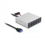 DeLOCK 64208 Hub USB-Pin-Header 19 Pin 5000 Mbit/s μαύρο γκρι