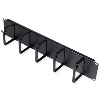 Patch panel ROLINE 19 ιντσών 2HE, κανάλι καλωδίων 85x60mm, χαλύβδινο κουτί, Μαύρο