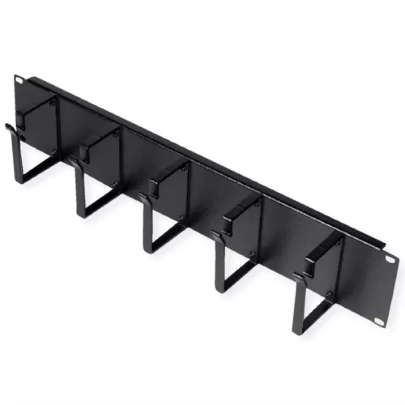 Patch panel ROLINE 19 ιντσών 2HE, κανάλι καλωδίων 85x60mm, χαλύβδινο κουτί, Μαύρο