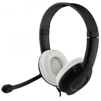 Ακουστικά MEDIA-TECH MT3573 ενσύρματα binaural αναδιπλούμενα με μικρόφωνο βραχίονα, καλώδιο 1,9 m, USB, Μαύρο