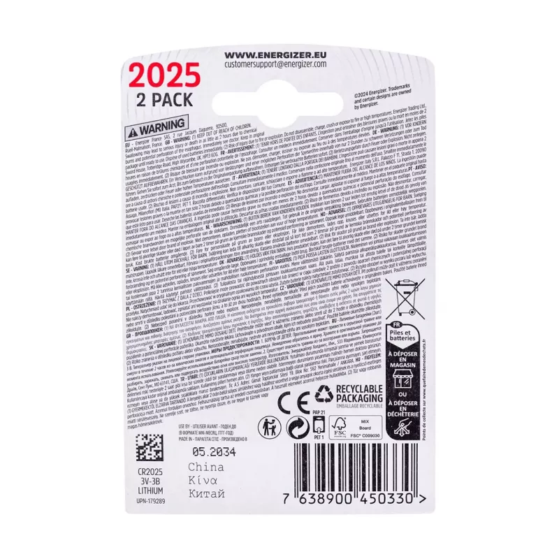 ENERGIZER ΜΠΑΤΑΡΙΑ SPECIALIZED CR2025/2, 3V, ECO