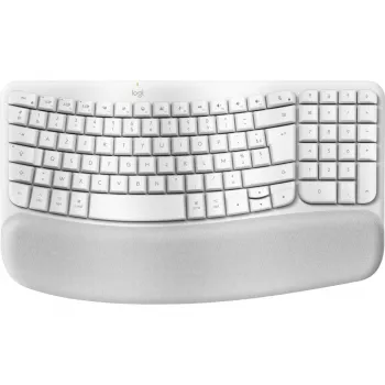 Logitech Ergo Series Wave Keys for Mac - Πληκτρολόγιο - Ασύρματο - Bluetooth LE - AZERTY - Γαλλικό - Λευκό σπασμένο (920-012406)