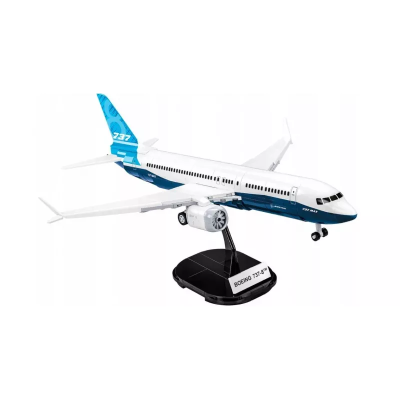 Σετ κατασκευής Cobi Boeing 737-8 — 340 τεμάχια, συνιστώμενη ηλικία 7+, μπλε και λευκό