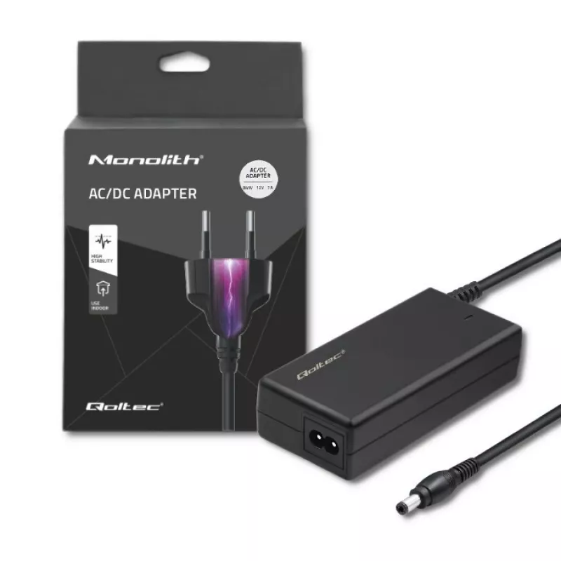 Qoltec 84W Τροφοδοτικό Desktop | 12V | 7A | 5,5*2,5 | +Καλώδιο ρεύματος