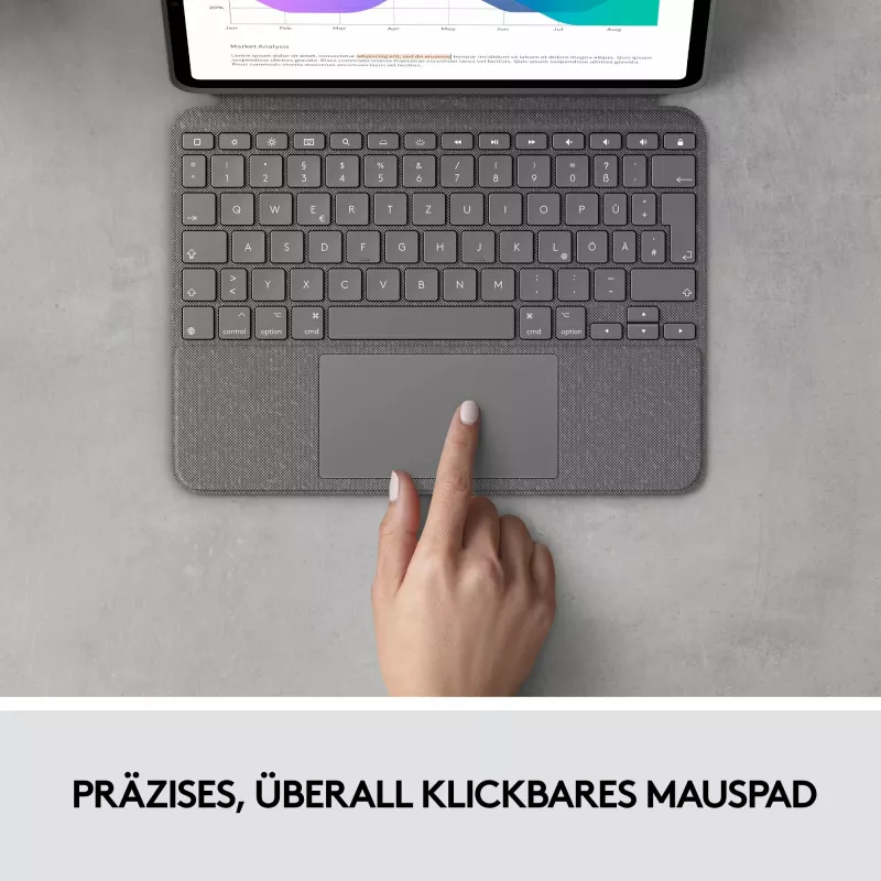 Θήκη με πληκτρολόγιο Combo Touch US iPad Pro 11 1,2,3 Gen γκρι