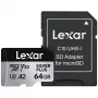 Κάρτα μνήμης MicroSD Lexar 64 GB UHS-I Κλάση 3 SILVER PLUS