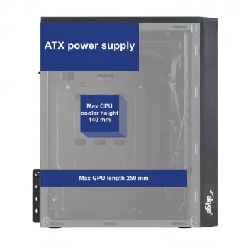 Akyga AK35BK Κουτί PC Micro-ATX, Micro ATX / Flex ATX / Mini ITX, 2x USB 2.0, χωρίς τροφοδοτικό, μαύρο