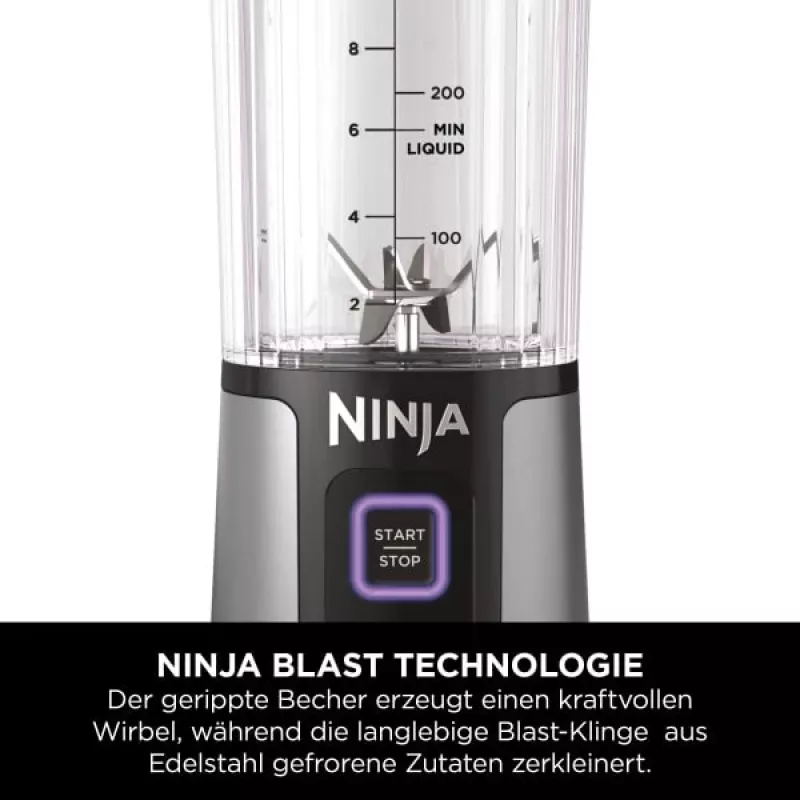 Sportmixer Ninja BC151EUBK — Δοχείο 0,53 L, 14,4 W, Μπαταρία, Ice-Crush, μαύρο