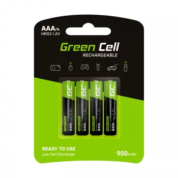 Επαναφορτιζόμενη μπαταρία Green Cell GR03 AAA NiMH 1,2 V 950 mAh – συσκευασία 4 τεμ., blister