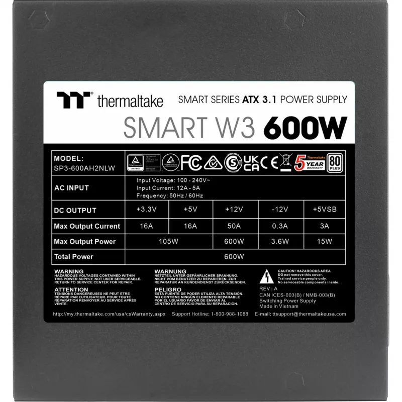 Τροφοδοτικό Thermaltake Smart W3 600 W