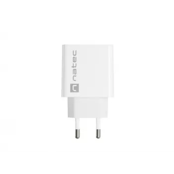 Φορτιστής ταχείας φόρτισης δικτύου NATEC RIBERA 12V 20W USB-C PD 3.0 + USB-A Samsung AFC λευκό