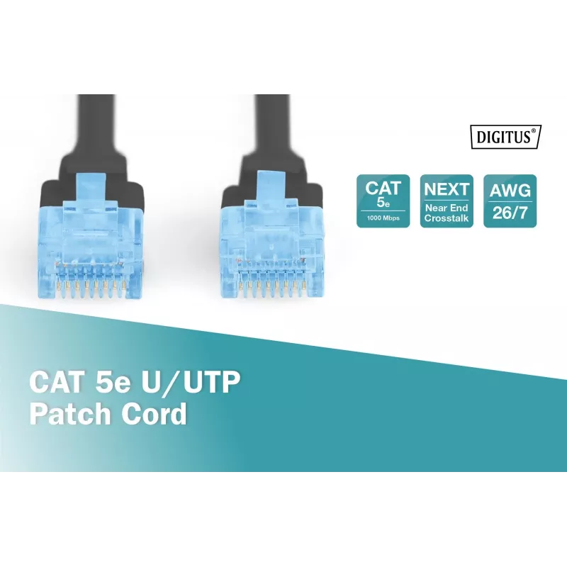 Καλώδιο patch CAT 5e U-UTP 10m μαύρο