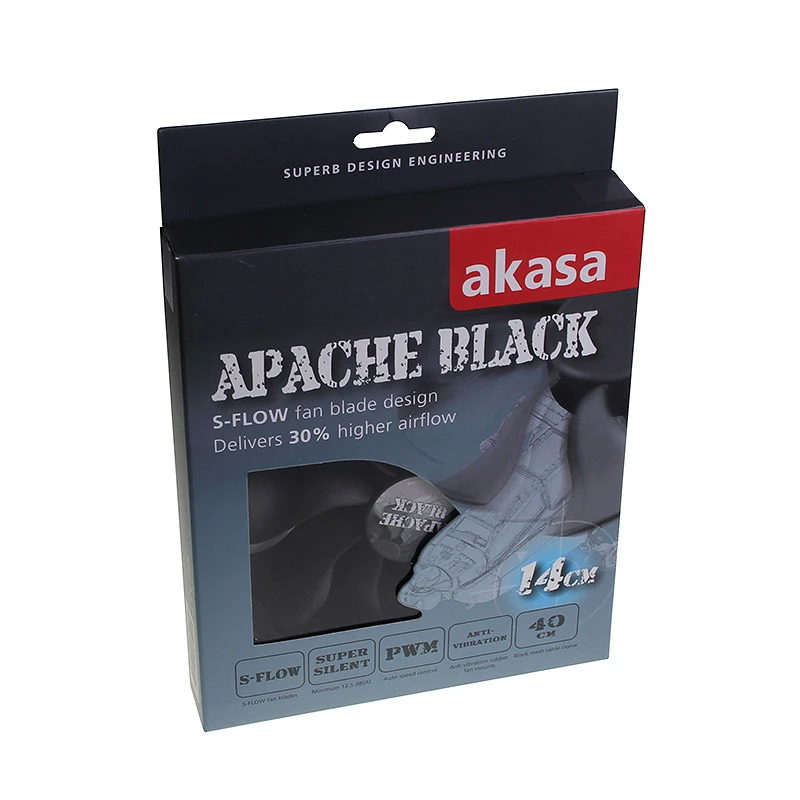 AKASA AK-FN062 140mm μαύρος ανεμιστήρας κουτιού