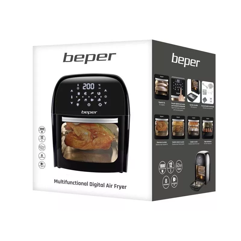 Φριτέζα αέρα Beper P101FRI012 12 L 1800 W μαύρο