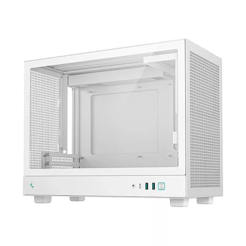 Κουτί υπολογιστή DeepCool CH160 PLUS WH Small Form Factor λευκό, microATX, tempered glass, USB-C