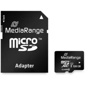 MediaRange MR945 - Κάρτα μνήμης Flash (microSDXC με αντάπτορα SD) - 128 GB - UHS-I / Class10 - microSDXC - μαύρο (MR945)
