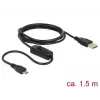 Καλώδιο USB DeLOCK 84803 USB 2.0 1,5 m USB A Micro-USB B μαύρο