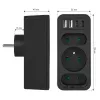 Πολύπριζο MACLEAN MCE248 F/B — 3 πρίζες AC (1x16A, 2x6A) και 4 θύρες USB (2xUSB‑A, 2xUSB‑C PD 20W), βύσμα EU, μαύρο