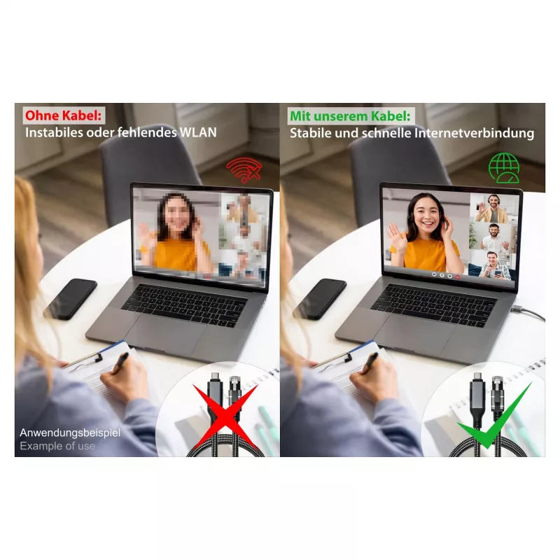 Καλώδιο Ethernet Good Connections USB-C RJ45, ανθρακί, 1,5 m