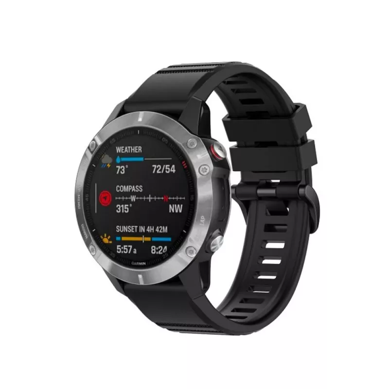 Βραχιόλι σιλικόνης 22 mm για Garmin QuickFit από FIXED – μαύρο