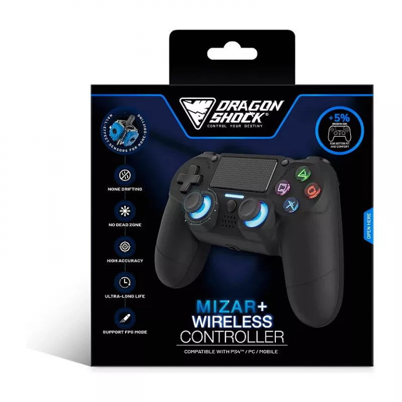 Χειριστήριο Dragonshock Mizar+ Wireless μαύρο PS4/PC