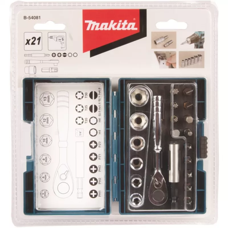 Σετ bits κατσαβιδιού και καστάνιας Makita, 21 τεμ. (B-54081)