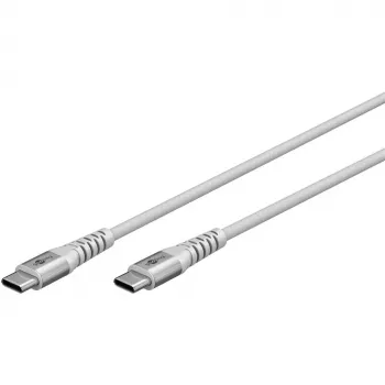 Super-μαλακό πλεκτό καλώδιο USB 2.0, βύσμα USB-C > βύσμα USB-C (Λευκό, 3 μέτρα)