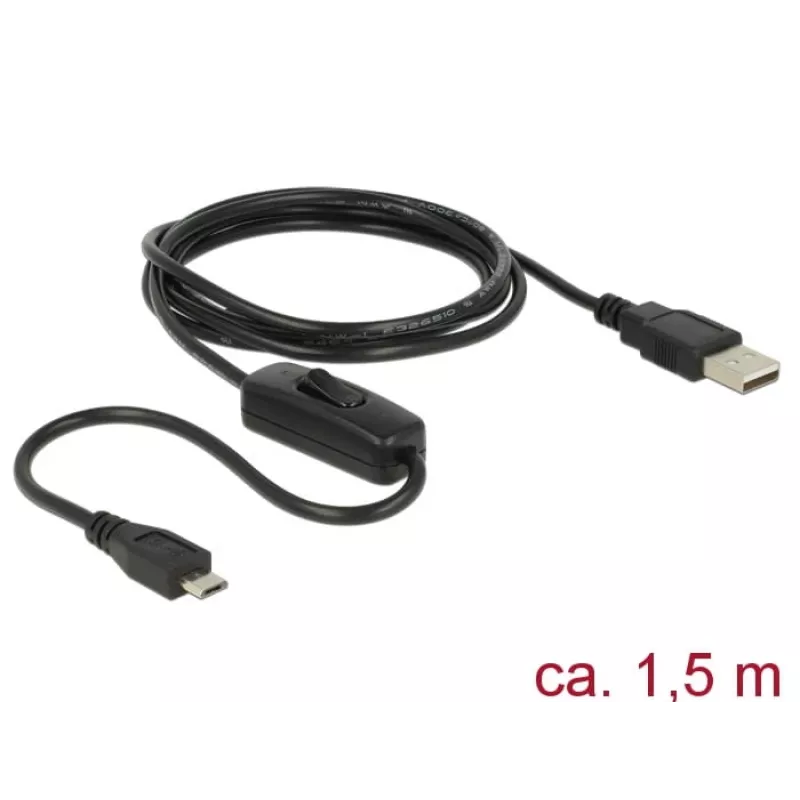 Καλώδιο USB DeLOCK 84803 USB 2.0 1,5 m USB A Micro-USB B μαύρο