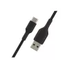 Πλεκτό καλώδιο USB-C σε USB-A 15cm μαύρο