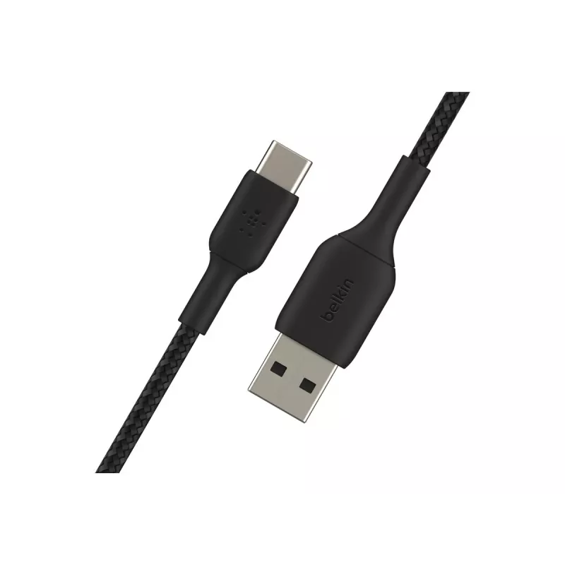 Πλεκτό καλώδιο USB-C σε USB-A 15cm μαύρο