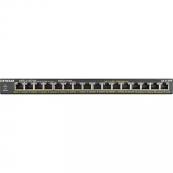 NETGEAR GS316P Unmanaged Gigabit Ethernet (10/100/1000) Power over Ethernet (PoE) Μαύρο