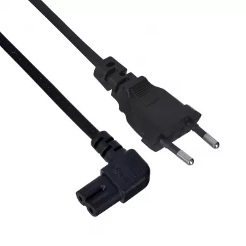 Καλώδιο ρεύματος SAVIO CL-144, 3 m, γωνιακό 2-πολικό σε βύσμα IEC Type E, μαύρο