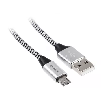 Καλώδιο USB Tracer TRAKBK46928 1m USB A Micro-USB B μαύρο ασημί