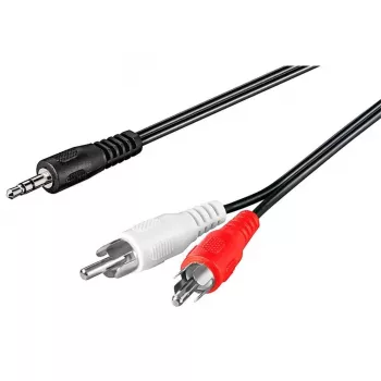Wentronic Goobay Καλώδιο προσαρμογέα 3,5 mm jack/Cinch, Μαύρο, 10 m - Βύσμα jack 3,5 mm (3 ακίδων, στερεοφωνικό) > 2x Βύσμα Cinch (Ήχος αριστερά/δεξιά) (50441)