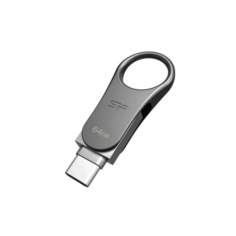 Silicon Power Mobile C80 Μνήμη USB 64 GB USB Type-A / USB Type-C 3.0 (3.1 Gen 1) Titanium