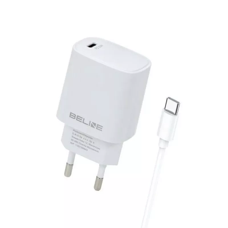 Φορτιστής 20W USB-C + καλώδιο USB-C λευκό