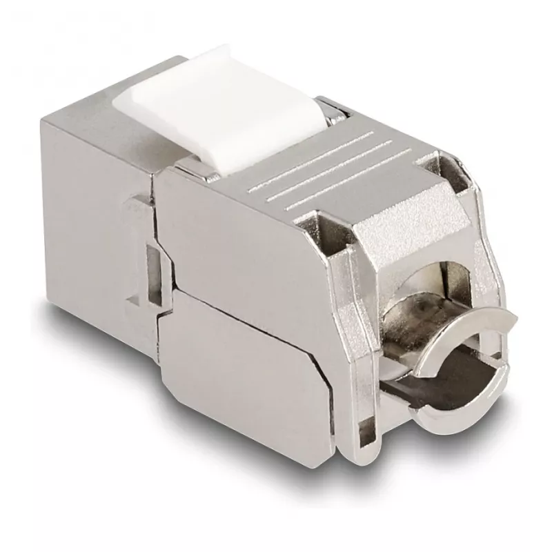 DeLOCK Keystone-Modul RJ45 υποδοχή σε LSA Cat.6A με LED ασημί-λευκό
