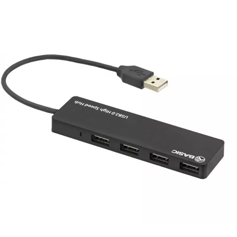 USB Hub Tellur Basic 4-Port USB 2.0 — μαύρο, 4x θύρες USB-A