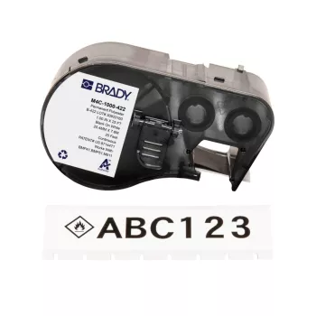Brady M4C-1000-422 Ετικέτες πολυεστέρα, μαύρο σε λευκό, 25,4 mm x 7,62 m